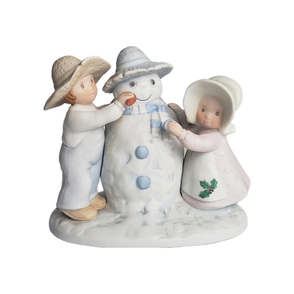 Vintage Homco Circle of Friends "Snow Play" Figurine - Picture 1 of 6